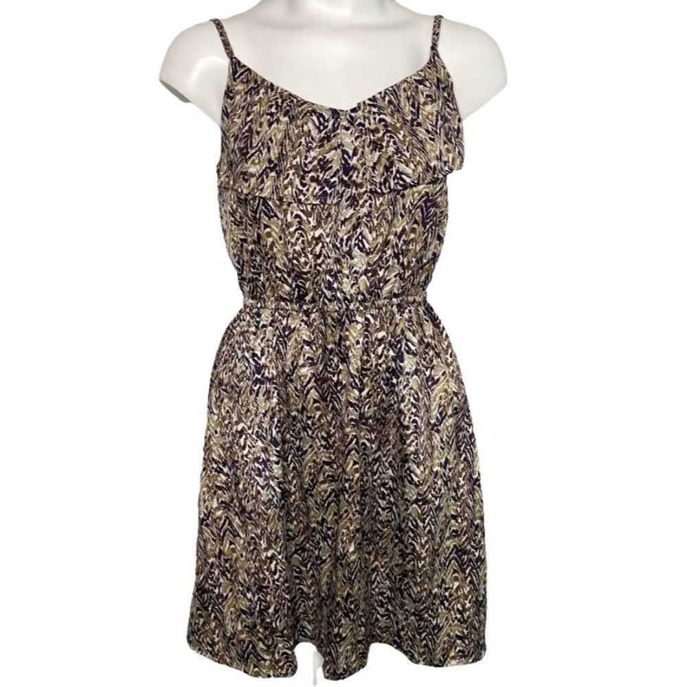 H&M  Green‎ Ruffle Adjustable Strap Dress Sz 4